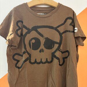 nununu brown skull short sleeve tee 10-11 years